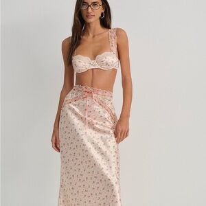 For Love And Lemons Pink Floral Maxi Dress